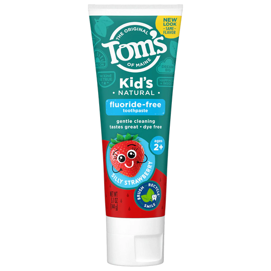 Tom's Of Maine Kid's Fluoride-Free Silly Strawberry Kid's Toothpaste, 5.1 oz
