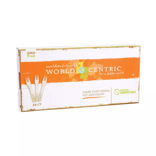 World Centric Compostable Forks, 24 ct