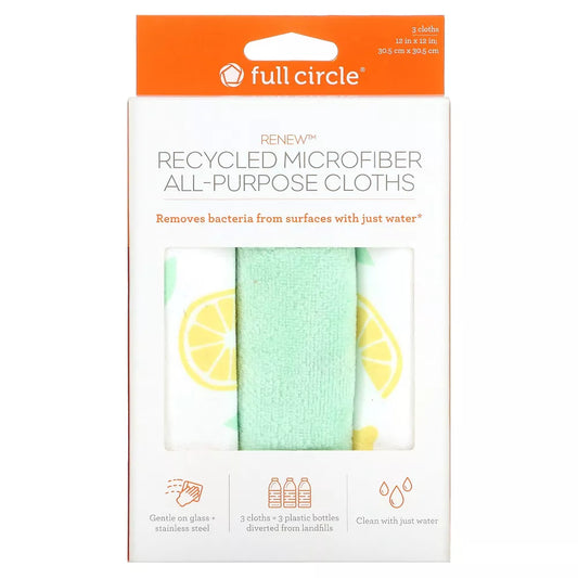 All-Purpose Recycled Microfiber Cloths (set of 3) Citrus Print