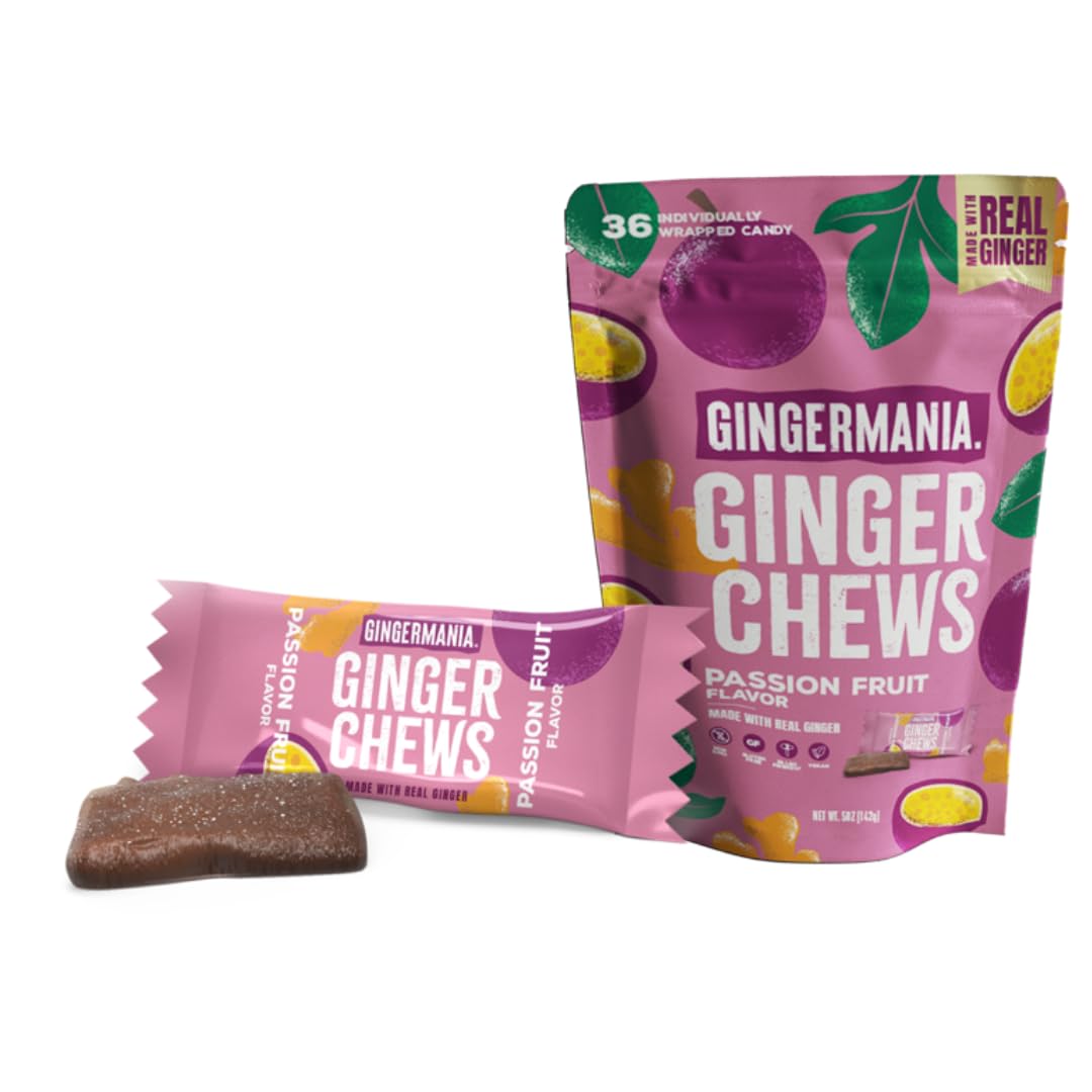 Gingermania Ginger Chews Passion Fruit  Flavor, 50 oz