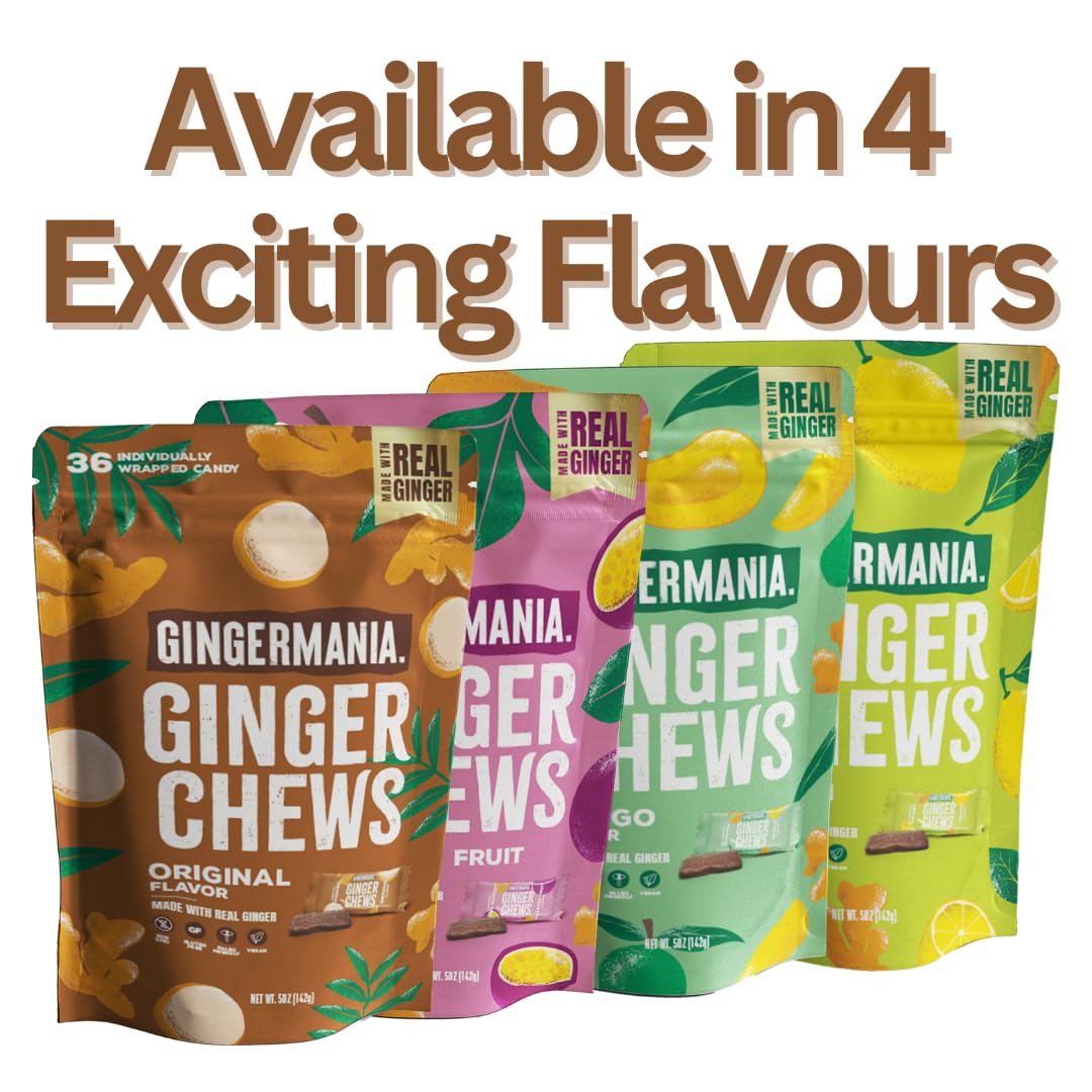 Gingermania Ginger Chews Passion Fruit  Flavor, 50 oz