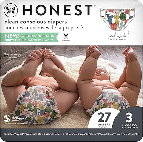 The Honest Company Eco-Friendly and Premium Disposable Diapers Size 3, 27 Count