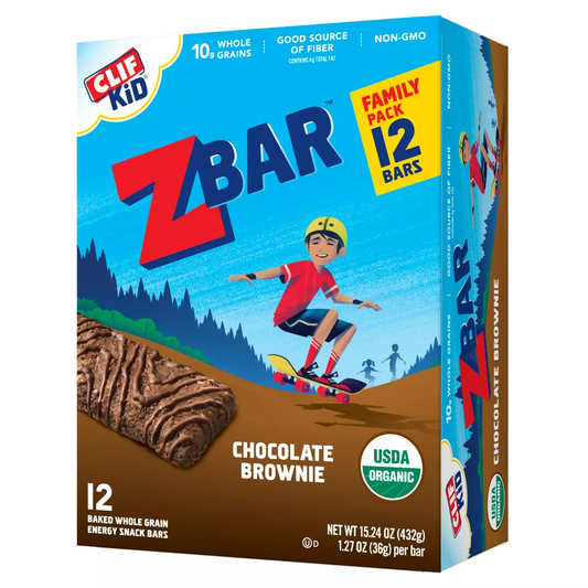 CLIF Kid ZBAR Organic Chocolate Brownie Snack Bars, 12 count