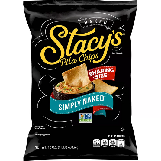 Stacy's Simply Naked Sharing Size Pita Chips, 16 oz