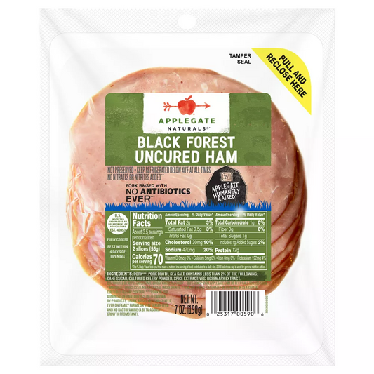 Applegate Natural Uncured Black Forest Ham - 7oz