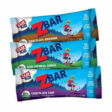 Clif Kid ZBar Organic Granola Bar, Variety Pack, 1.27 oz, 36-count