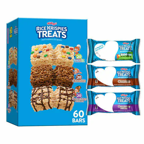 Kellogg's Rice Krispies Treats, Variety Pack, 60-count