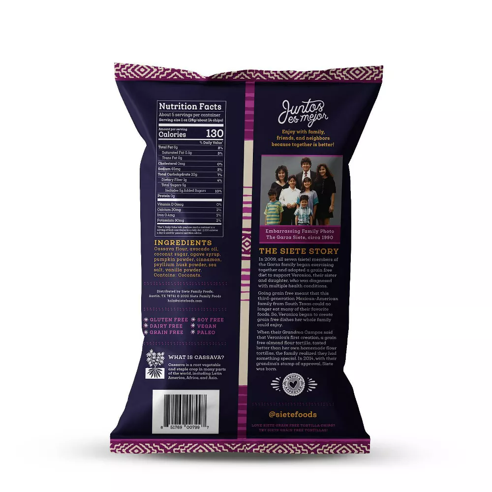 SIETE - Grain Free Cinnamon Chips Churro Strips – 5oz