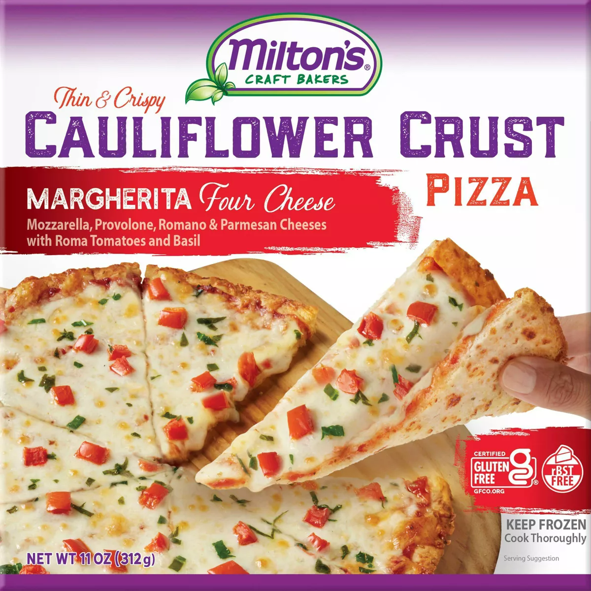 Milton's Frozen Margherita Cauliflower Crust Pizza - 11oz