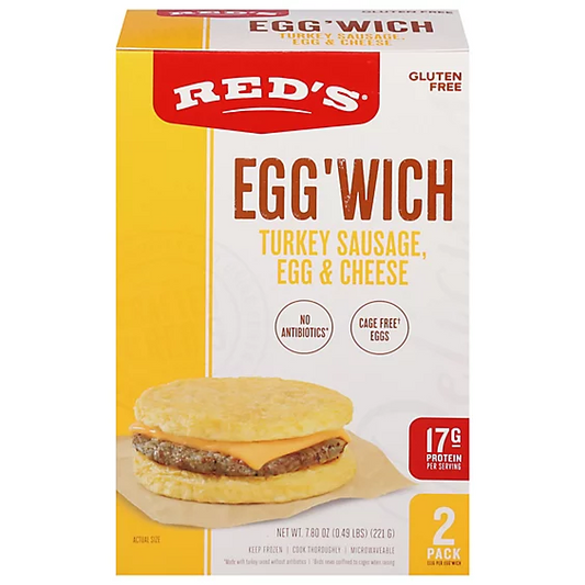 Reds Turkey Sausage Egg & Cheese Egg'Wich 7.8oz