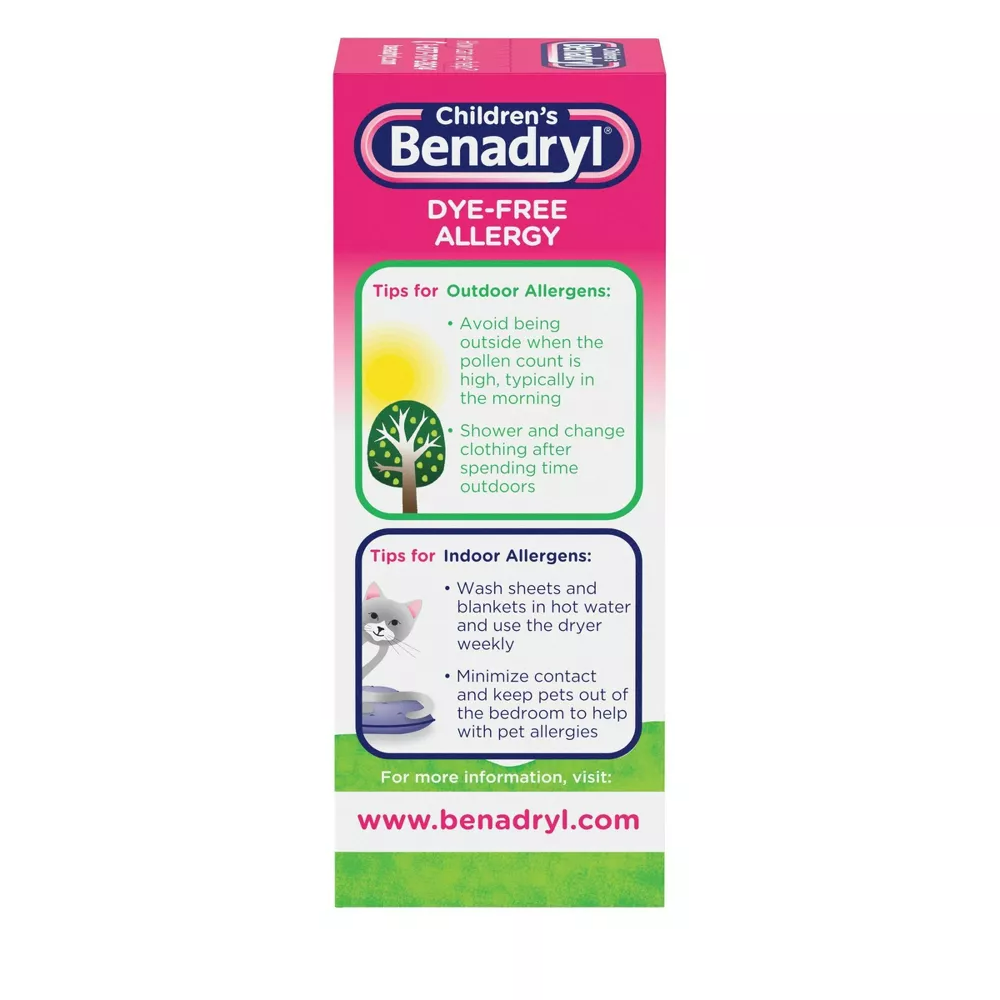 Children's Benadryl Dye-Free Allergy Relief Liquid - Bubble Gum - Diphenhydramine - 4 fl oz