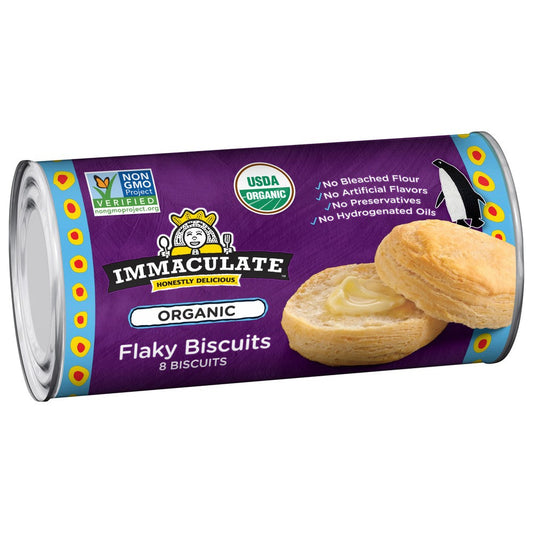 Immaculate Baking Organic Flaky Biscuits, Refrigerated Dough, 8 Biscuits, 16 oz.