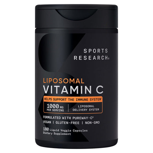 Sports Research Vitamin C Liposomal, 1000 mg, 180 Veggie Capsules