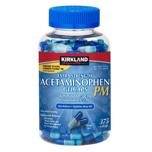 Kirkland Signature Acetaminophen PM, 500 mg, 375 Capsules