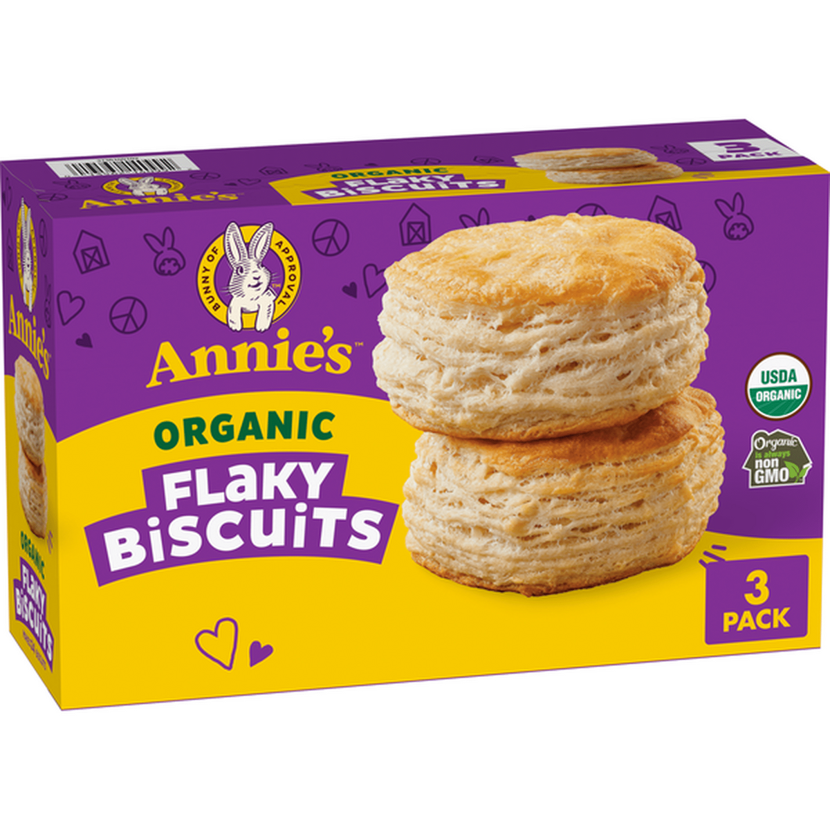 Annie's Organic Ready to Bake Flaky Biscuits Refrigerated Dough, 3 Pack