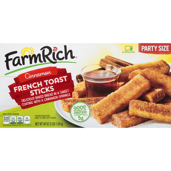 Farm Rich French Toast Sticks, Cinnamon, 48 oz