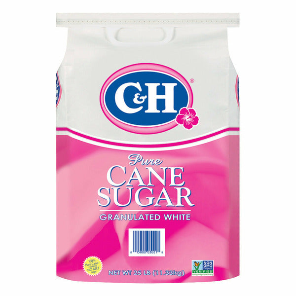 C&H Pure Cane Sugar, Granulated White, 25 lbs