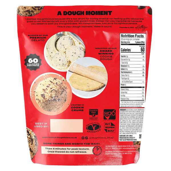 Doughlicious Chocolate Chip Cookie Dough & Gelato Bites, 17.6 oz