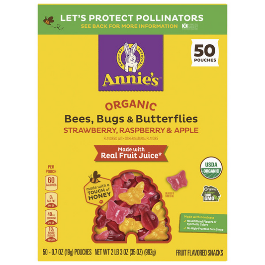 Annie's Organic Bees Bugs & Butterflies Snacks, .7oz, 50-count
