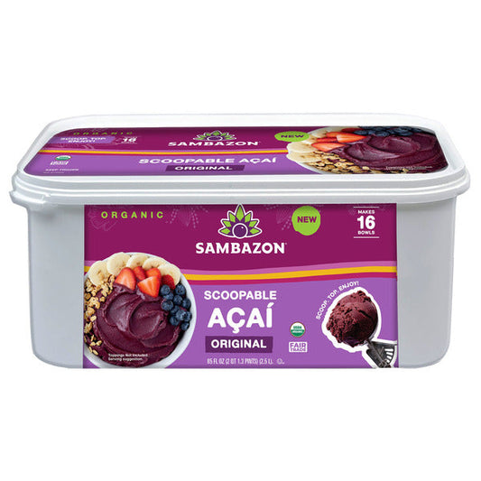 SAMBAZON Organic Scoopable Acai Tub, Original, 85 fl oz
