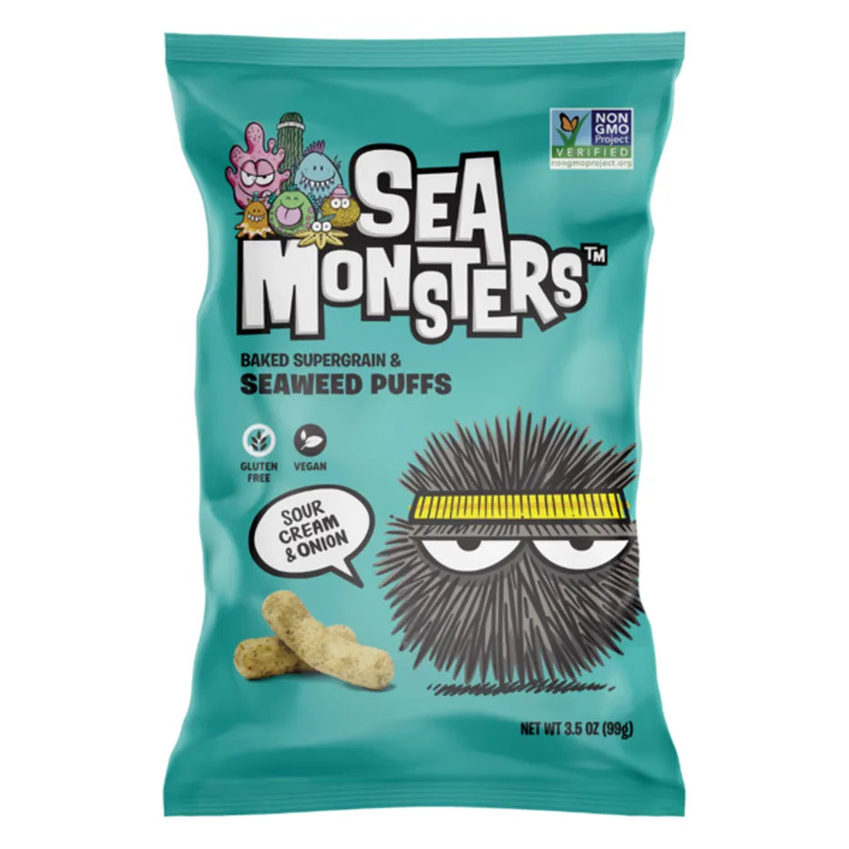 Sea Monsters - Seaweed Puff Sour Cream & Onion - 3.5 oz bag