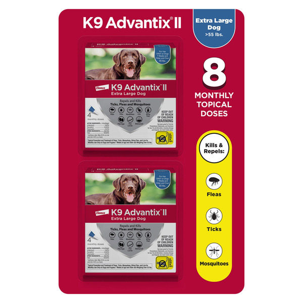 Advantix II Extra Large Dog, Over 55 lbs, 8 Month Supply