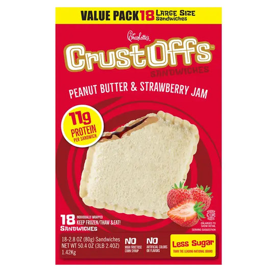 Charlotte's Peanut Butter & Strawberry Jam Crustoffs, 2.8 oz, 18-count