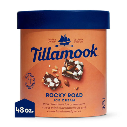 Tillamook Rocky Road Ice Cream, 48 oz