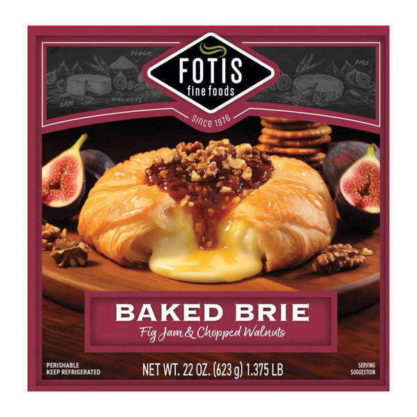 Fotis Baked Brie with Fig Jam & Chopped Walnuts, 22 oz