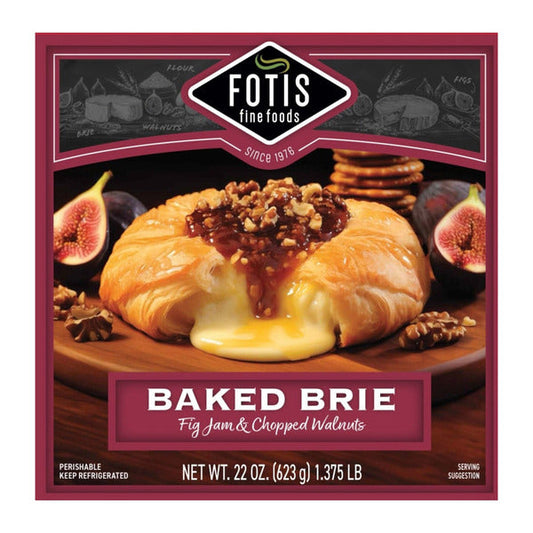 Fotis Baked Brie with Fig Jam & Chopped Walnuts, 22 oz