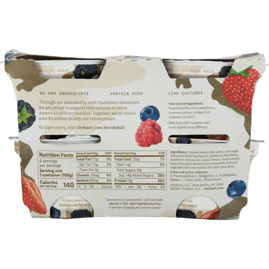 Chobani® Vanilla Greek Yogurt Mixed Berry - 4pk - 5.3oz