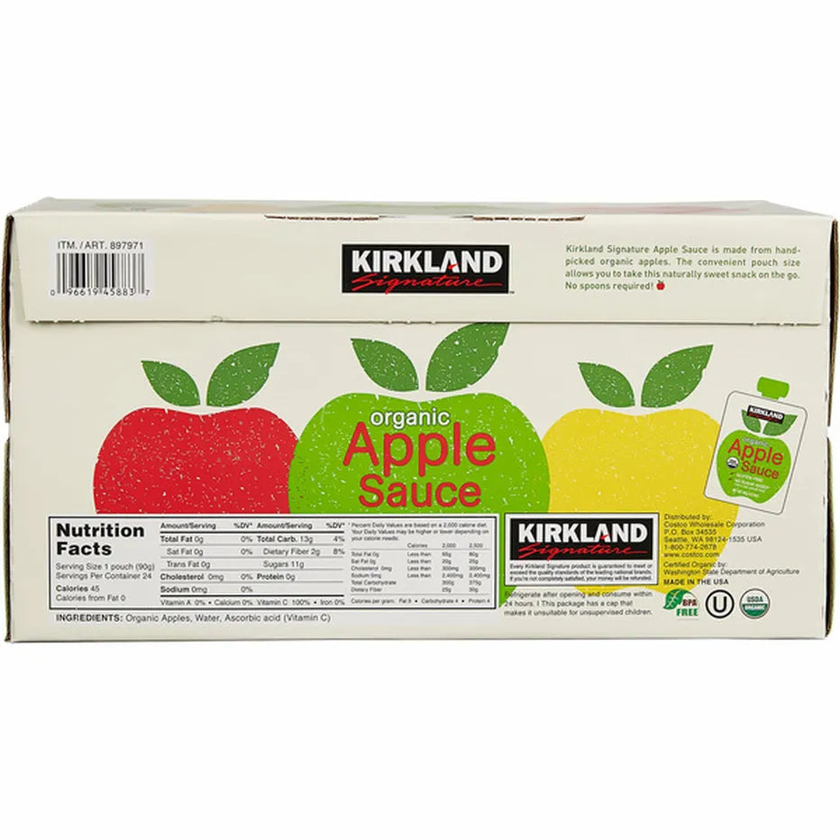 Kirkland Organic Apple Sauce Pouches 24 Count