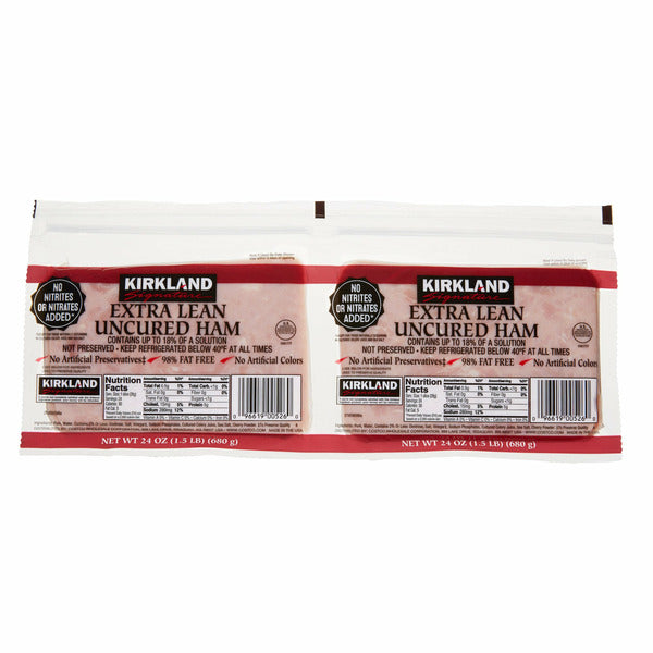 Kirkland Signature Extra Lean Uncured Ham, 24 oz, 2-count