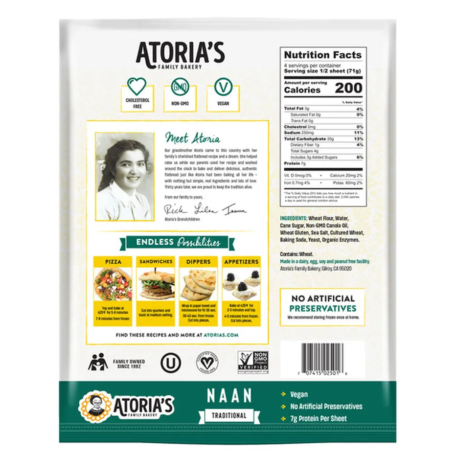 Atorias Naan Traditional Bread 10oz