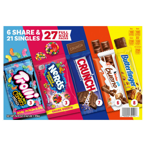 Ferrero Share and Singles Candy, Variety Box, 54.8 oz, 27 ct