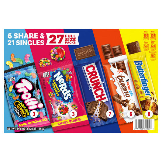 Ferrero Share and Singles Candy, Variety Box, 54.8 oz, 27 ct