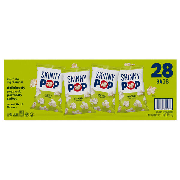 SkinnyPop Popcorn, Original, 0.65 oz, 28 ct