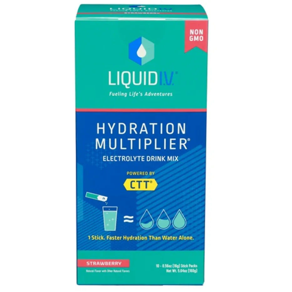 Liquid I.V. Hydration Multiplier Vegan Powder Electrolyte Supplements - Strawberry 0.56oz/10ct