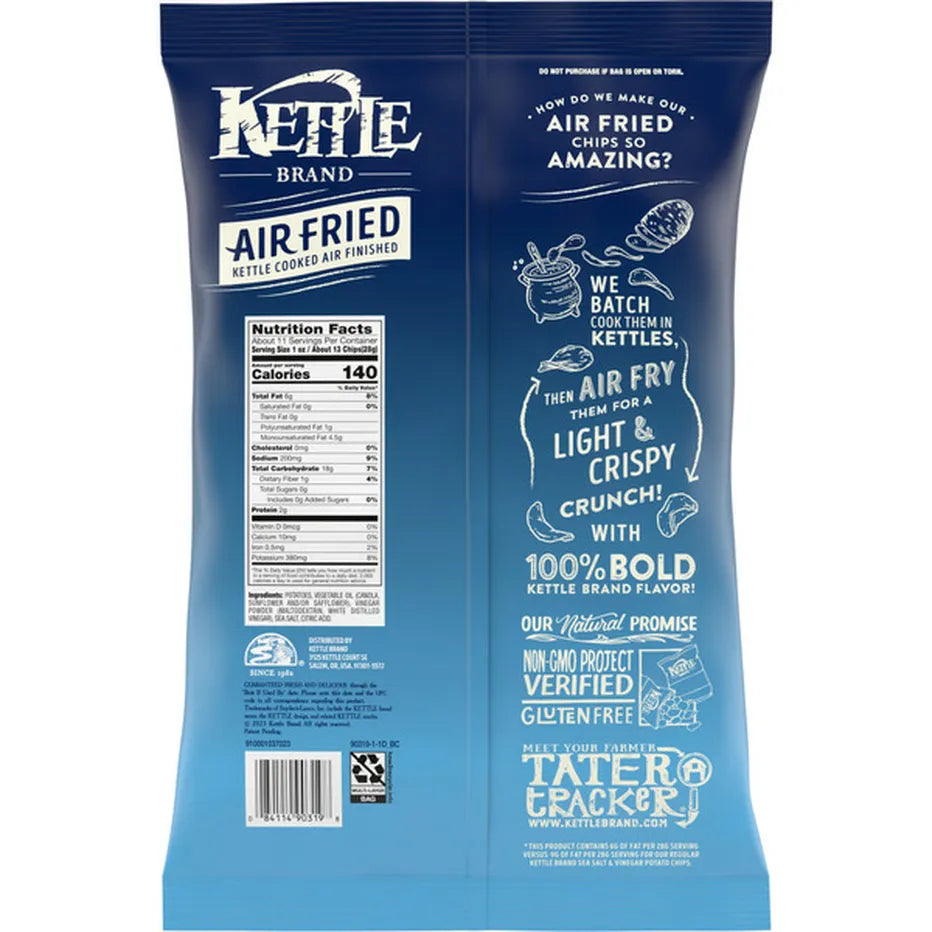 Kettle Sea Salt & Vinegar Air Fried Potato Chips 13 oz