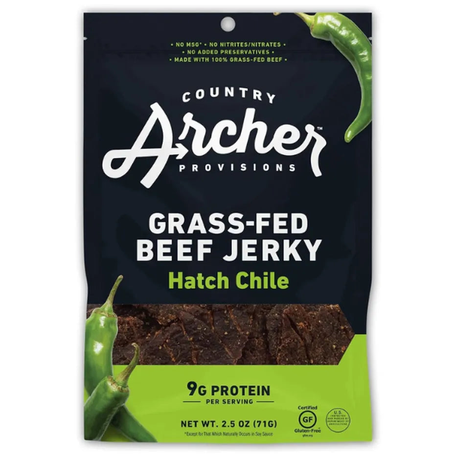 Country Archer Beef Jerky, Hatch Chile, Grass-Fed