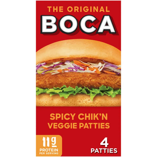 Boca Burgers Spicy Chicken Vegan Patties 4pc -10oz