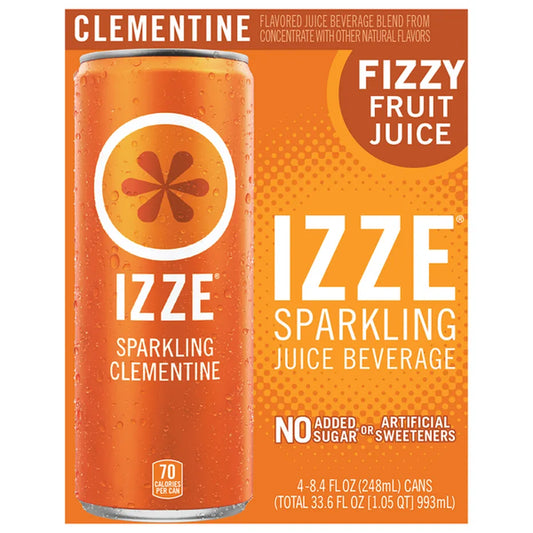 IZZE Sparkling Juice Beverage Sparkling Clementine 4-8.4 FL oz.