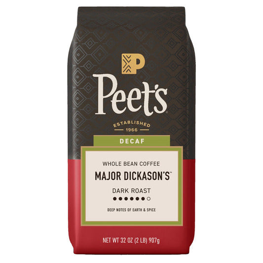 Peet's Coffee, Major Dickason's Blend Decaf Coffee, Dark Roast, Whole Bean, 2 lbs