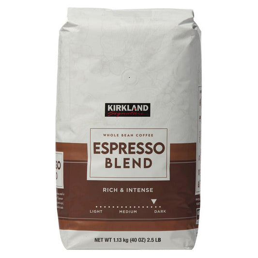 Kirkland Signature Espresso Blend Whole Bean Coffee, Dark Roast, 2.5 lbs