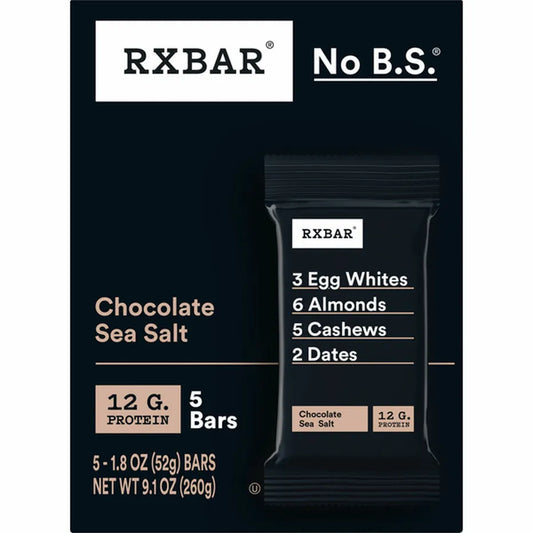 Rxbar Chocolate Sea Salt Protein Bar 5 Pack Case