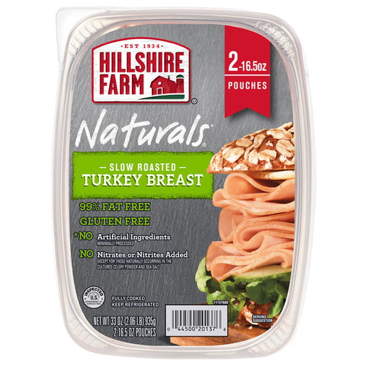 Hillshire Farm Naturals Slow Roasted Turkey Breast, 16.5 oz, 2-count