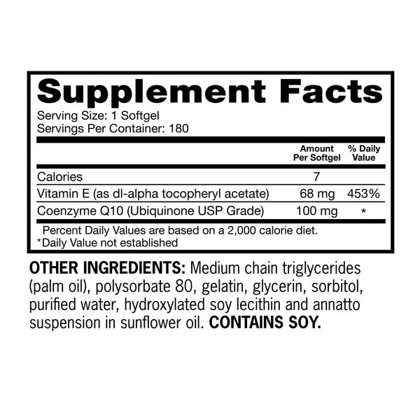 Qunol Ultra CoQ10 100 mg, 180 Softgels