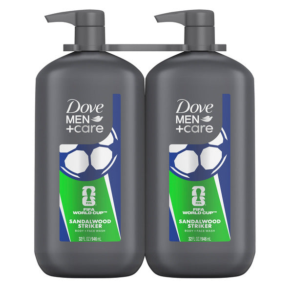 Dove Men +Care Body & Face Wash, 32 fl oz, 2-pack