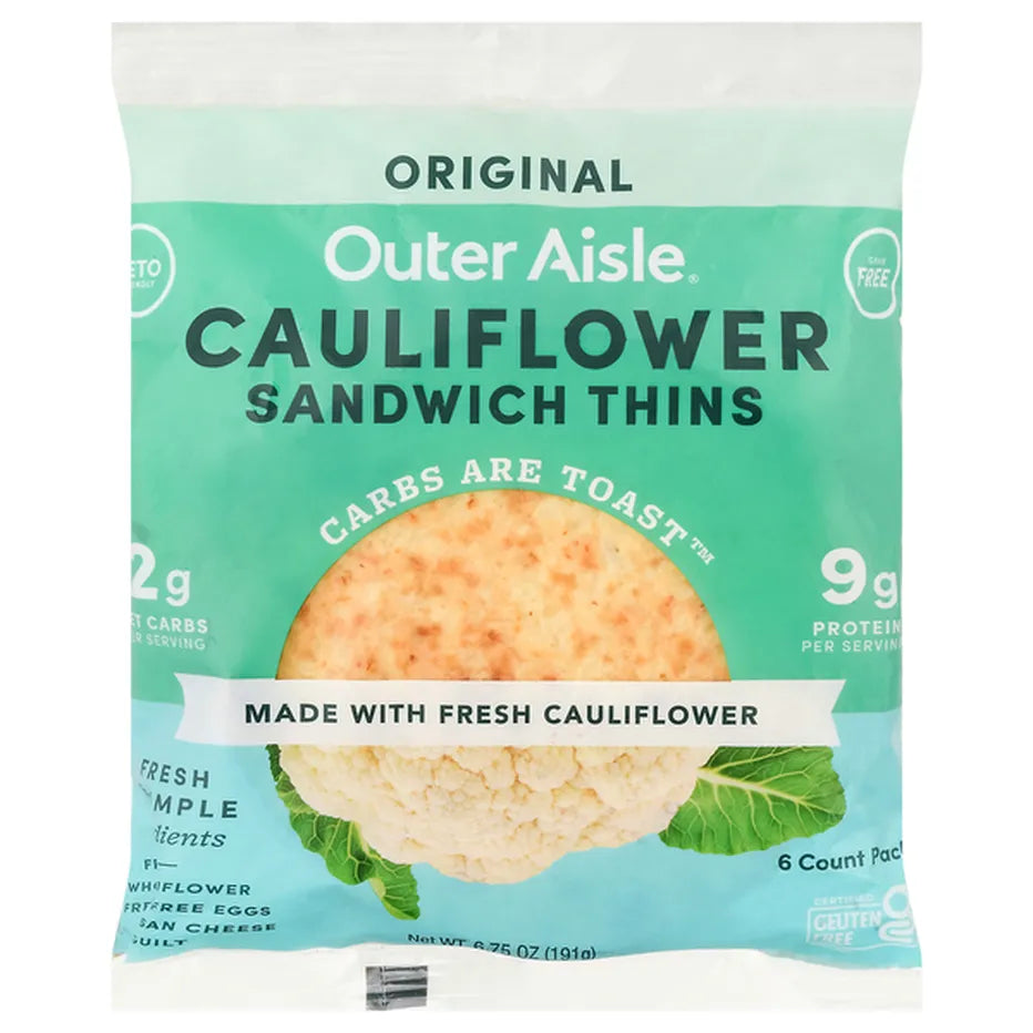 Outer Aisle Sandwich Thins Cauliflower, Original