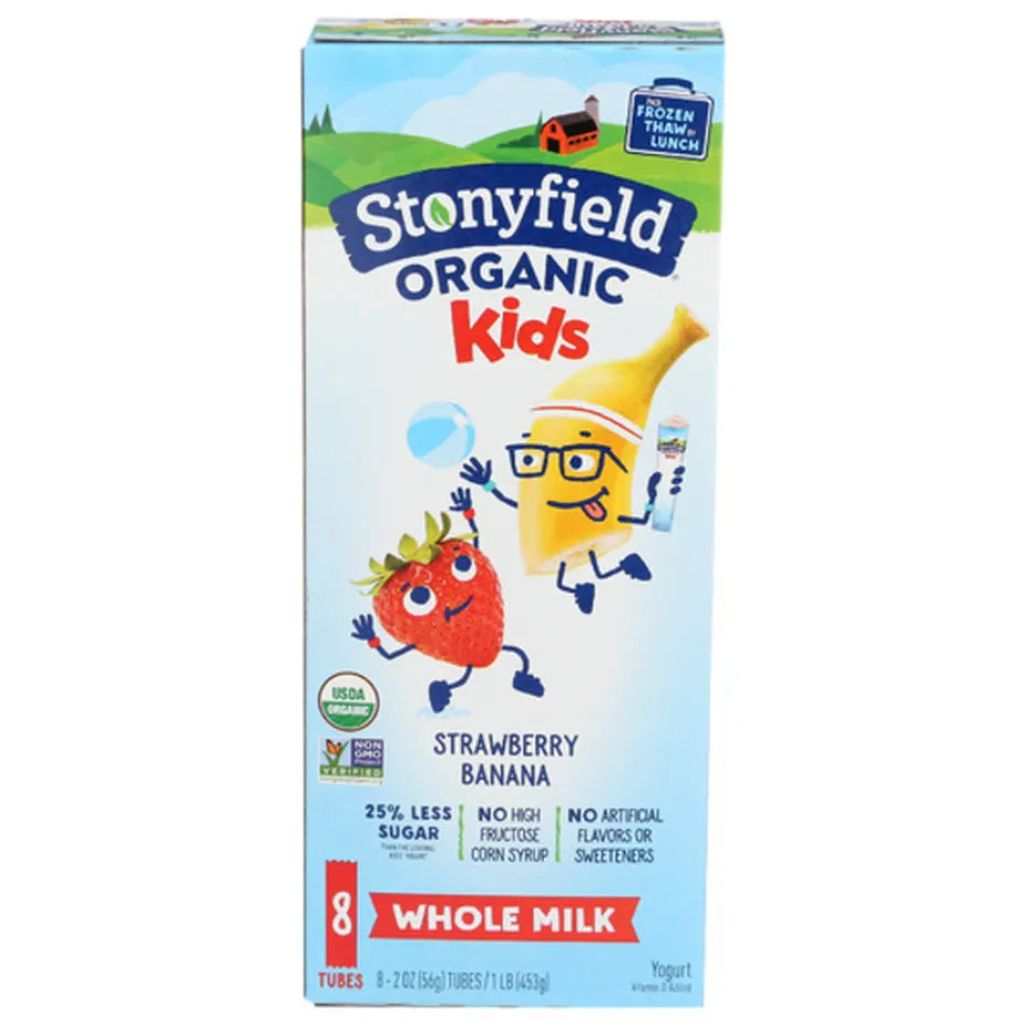 Stonyfield Organic Strawberry Banana Yogurt Tubes | 8 count